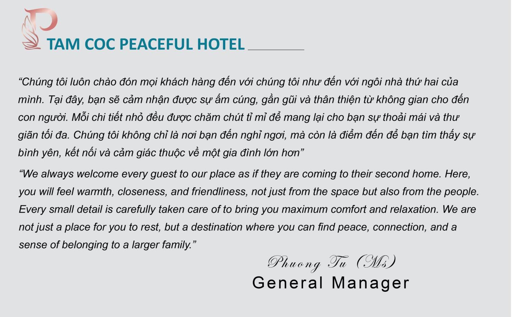Tam Coc Peaceful Hotel Ninh Binh Eksteriør bilde